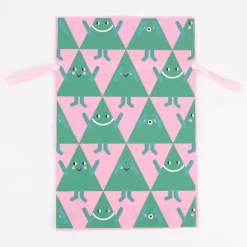 Rico Design Geschenktasche Tannenbäume rosa grün 30x45cm