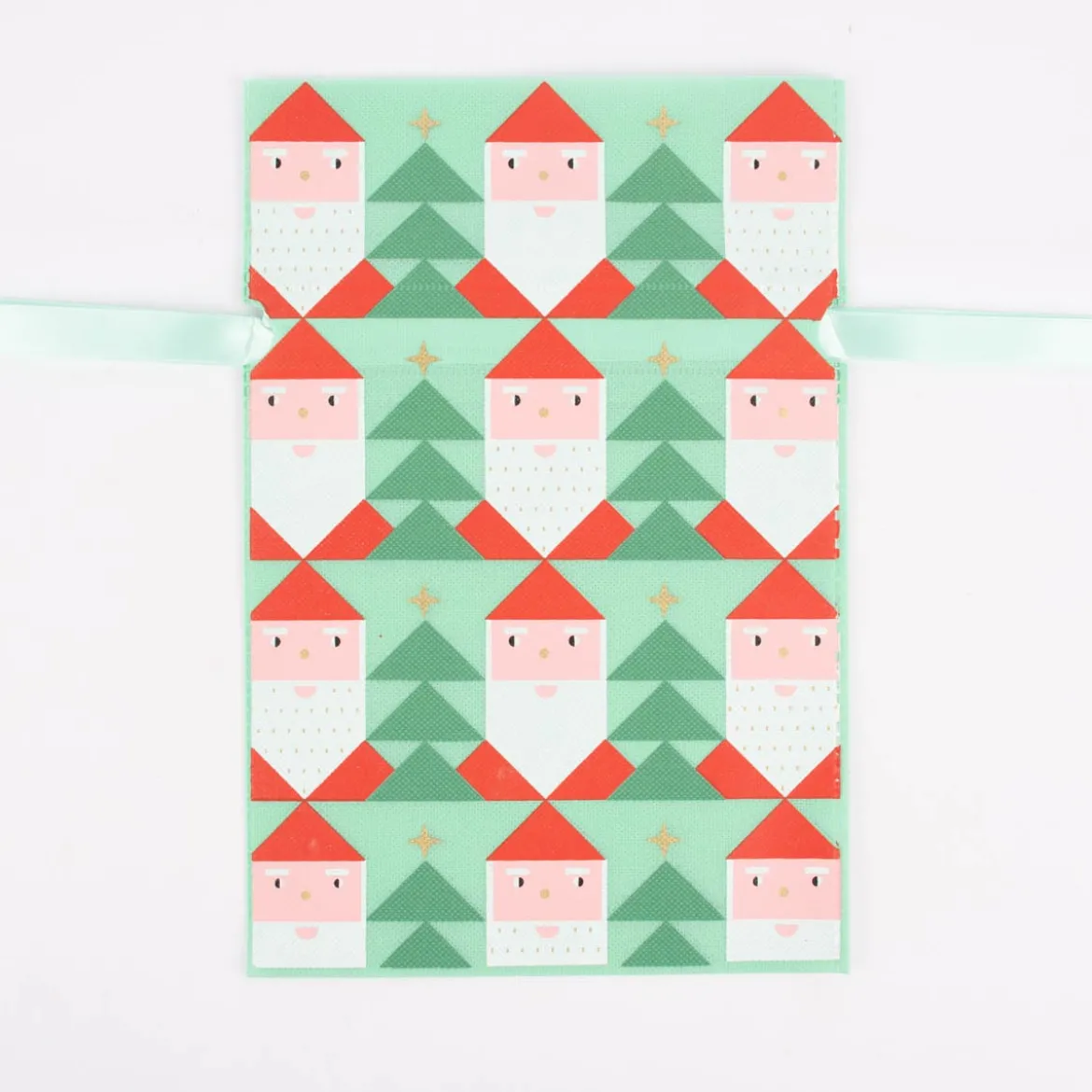 Rico Design Geschenktasche Weihnachtsmann grün rot 20x30cm