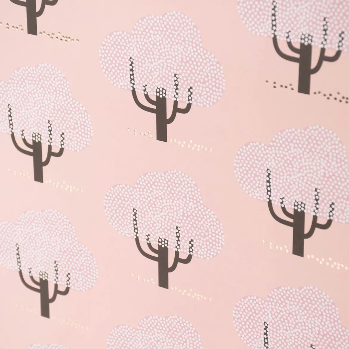 Rico Design Geschenktüte groß Kirschbäume rosa weiß schwarz 26x32x12cm