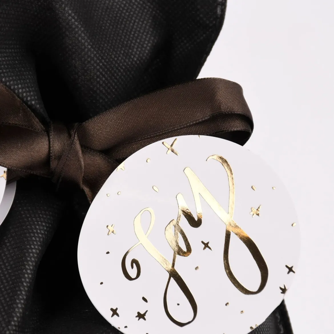 Rico Design Geschenktüte Merry Christmas klein schwarz gold 20x30cm