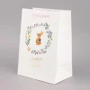 Rico Design Geschenktüte mittel Happy Easter Osterhase Blumenkranz weiß bunt 18x26x12cm