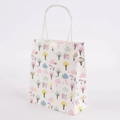 Rico Design Geschenktüte mittel Wonderland Hase Einhorn pastell bunt 2 Stück 18x21x8cm