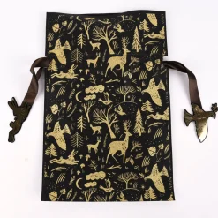 Rico Design Geschenktüte Nostalgic Christmas Wald klein schwarz gold 20x30cm