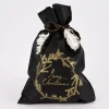 Rico Design Geschenktüte Nostalgic Christmas Kranz groß schwarz gold 30x45cm