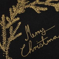 Rico Design Geschenktüte Nostalgic Christmas Kranz groß schwarz gold 30x45cm