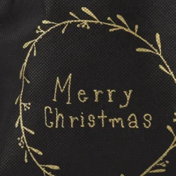 Rico Design Geschenktüte Nostalgic Christmas Kranz klein schwarz gold 20x30cm