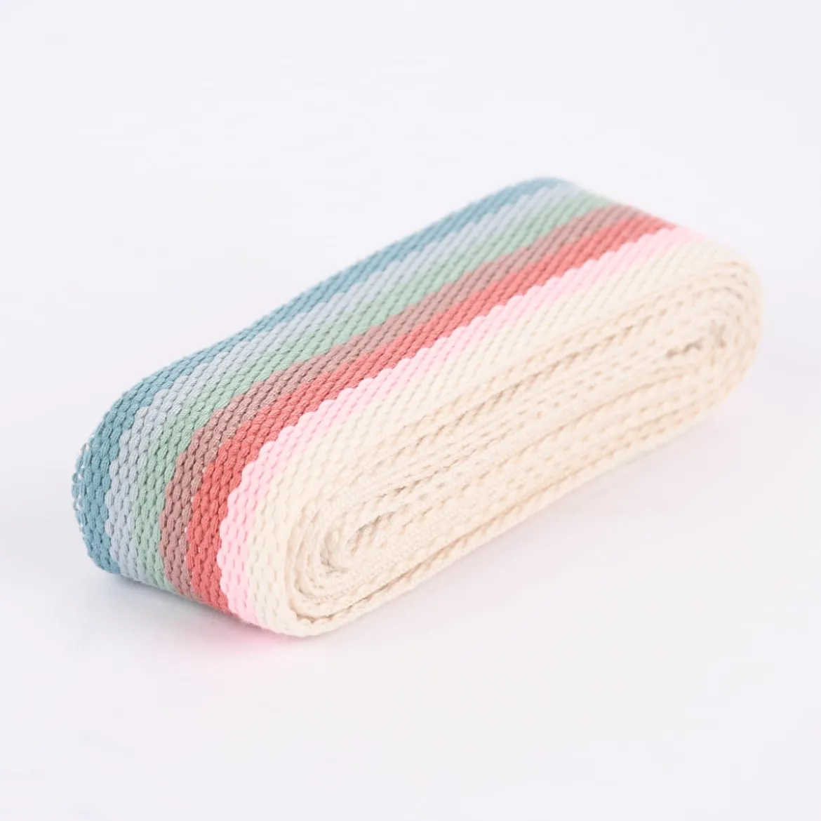 Rico Design Gurtband Streifen schmal bunt smokey 2m Breite: 4cm