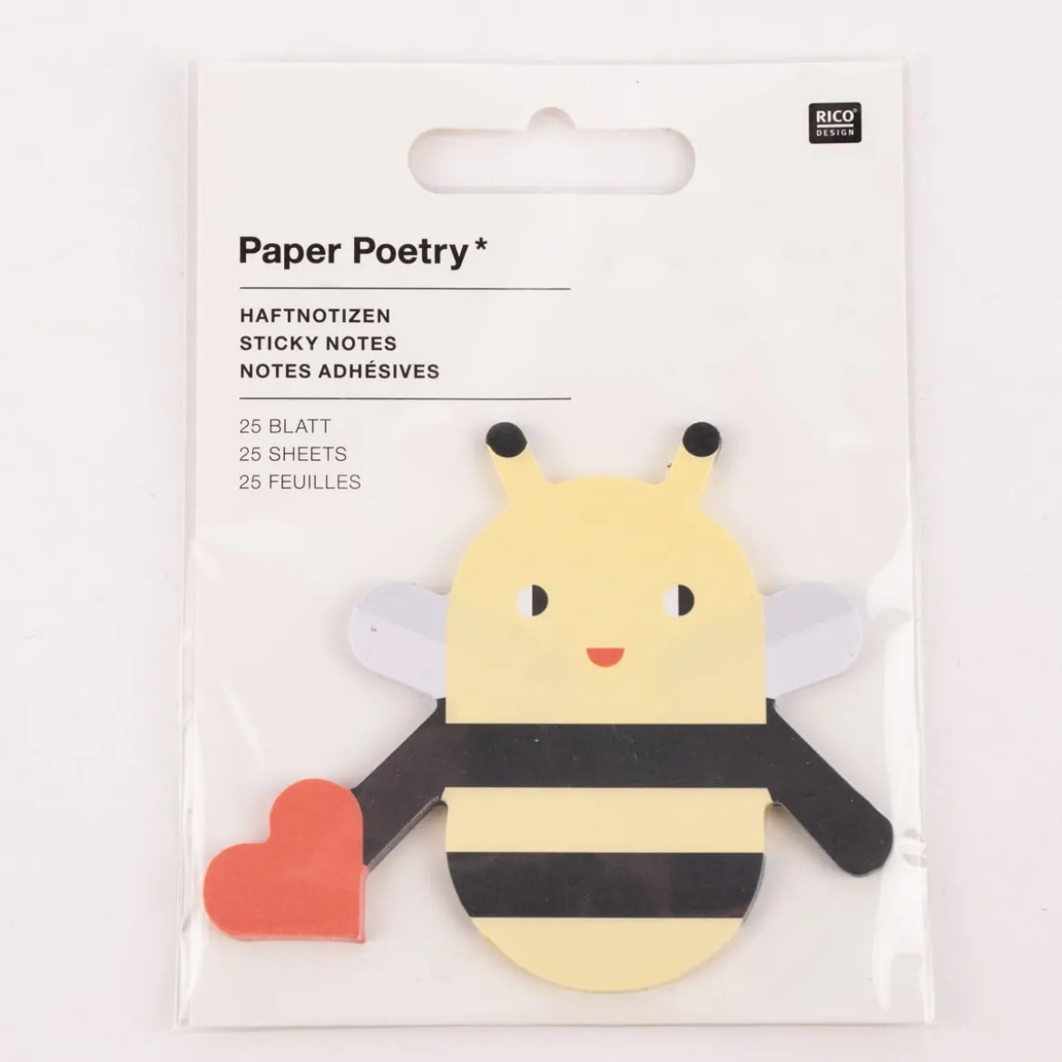 Rico Design Haftnotizen Biene 25 Blatt 8x7cm