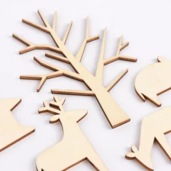 Rico Design Holzdeko-Set Waldtiere groß 6teilig naturbelassen