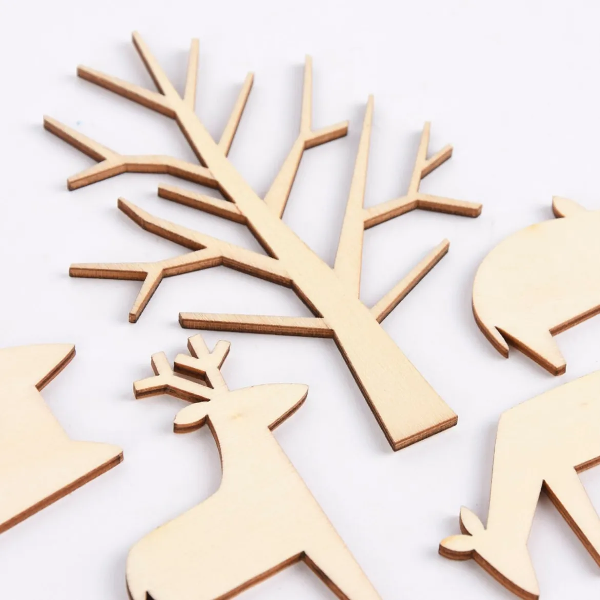 Rico Design Holzdeko-Set Waldtiere groß 6teilig naturbelassen