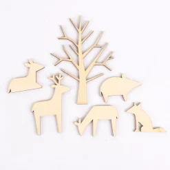 Rico Design Holzdeko-Set Waldtiere groß 6teilig naturbelassen
