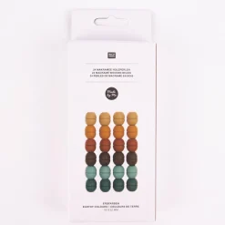 Rico Design Holzkugeln Makramee mit Kerbe gebohrt 24 Stück erdfarben 2,5cm