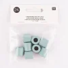 Rico Design Holzkugeln Makramee gebohrt zylinderförmig 8 Stück türkis 1,7x1,7cm