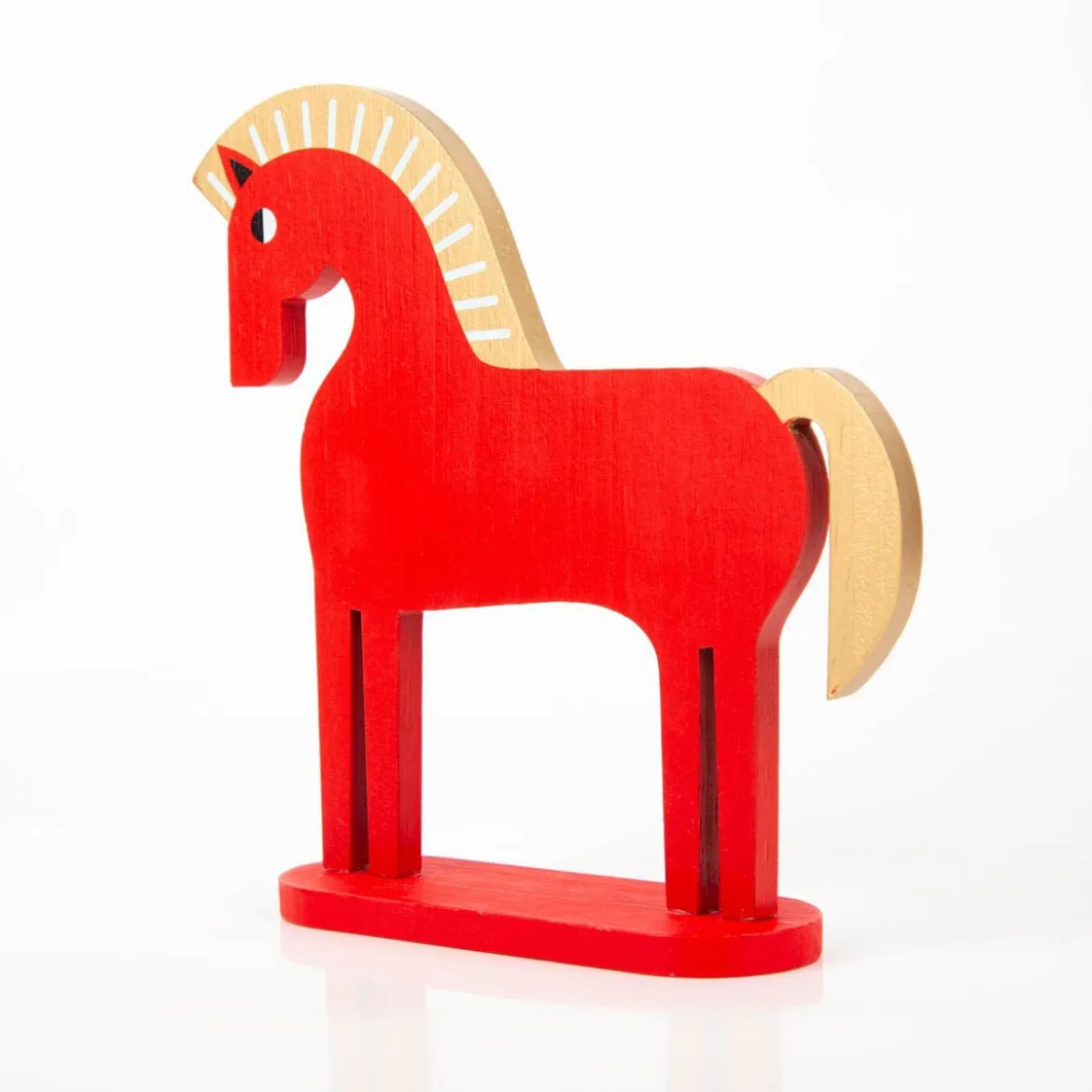Rico Design Holz Pferd Scandi rot 20x5x19,6cm