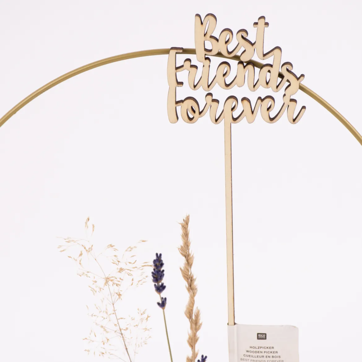 Rico Design Holzstecker Best Friends forever natur 25,5x7cm