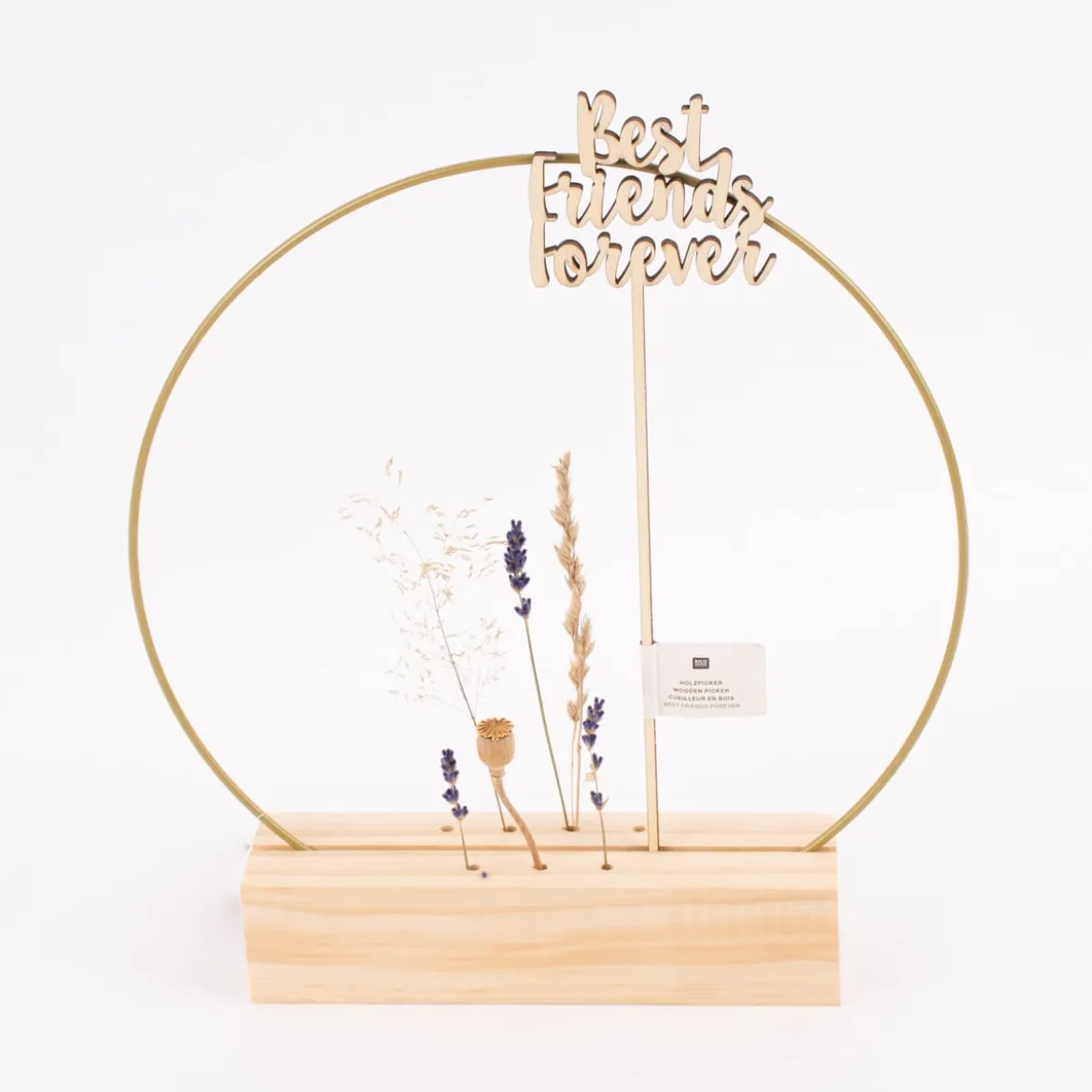 Rico Design Holzstecker Best Friends forever natur 25,5x7cm