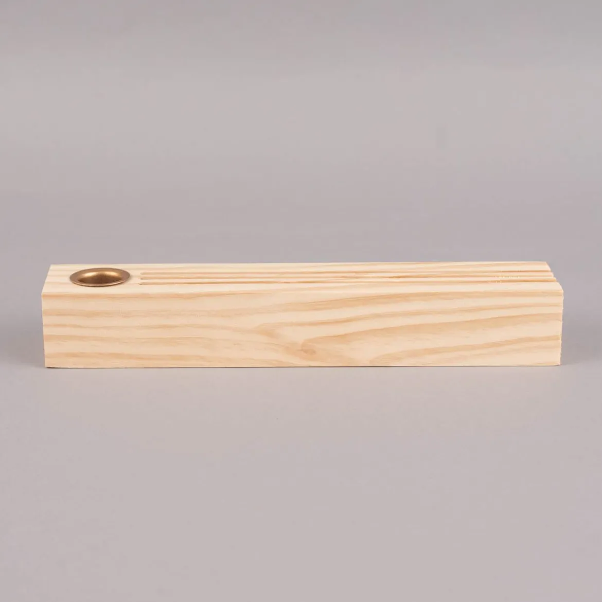 Rico Design Holzständer für Metallringe und Postkarten mit Kerzenhalter Holz natur 26x5x4cm
