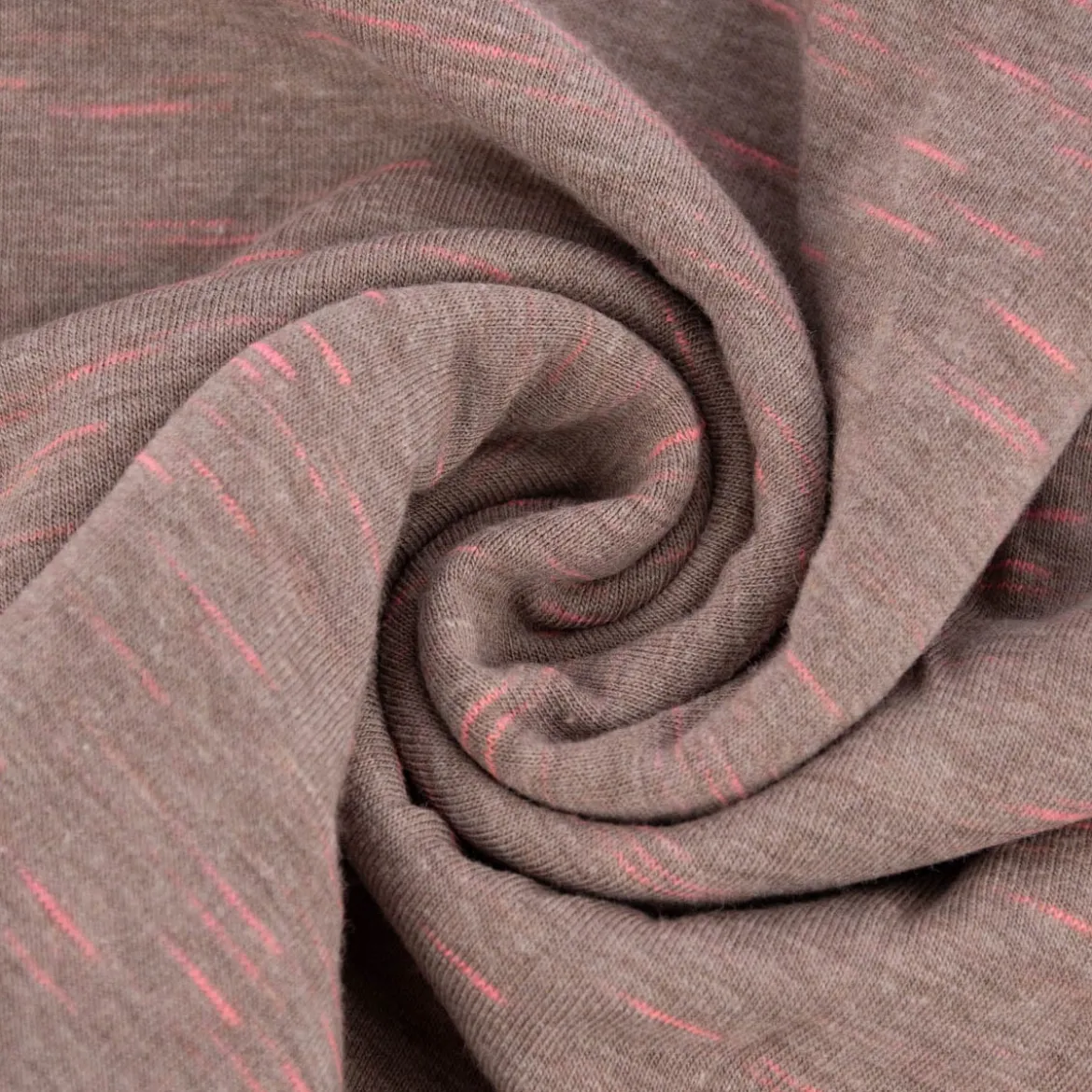 Rico Design Jersey Stoffabschnitt meliert taupe pink 80x100cm