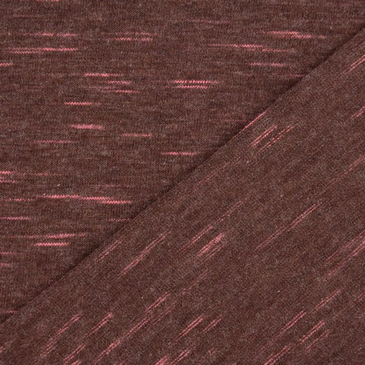 Rico Design Jersey Stoffabschnitt meliert braun pink 80x100cm