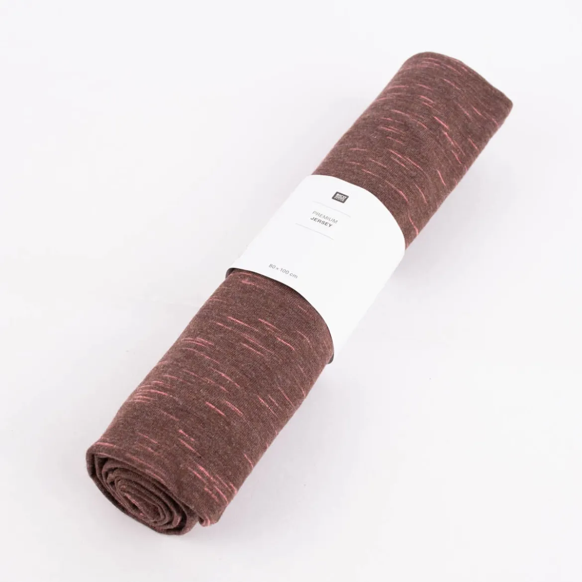 Rico Design Jersey Stoffabschnitt meliert braun pink 80x100cm