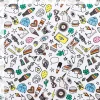 Rico Design Jersey Stoffabschnitt Comic Icons weiß bunt 70x100cm