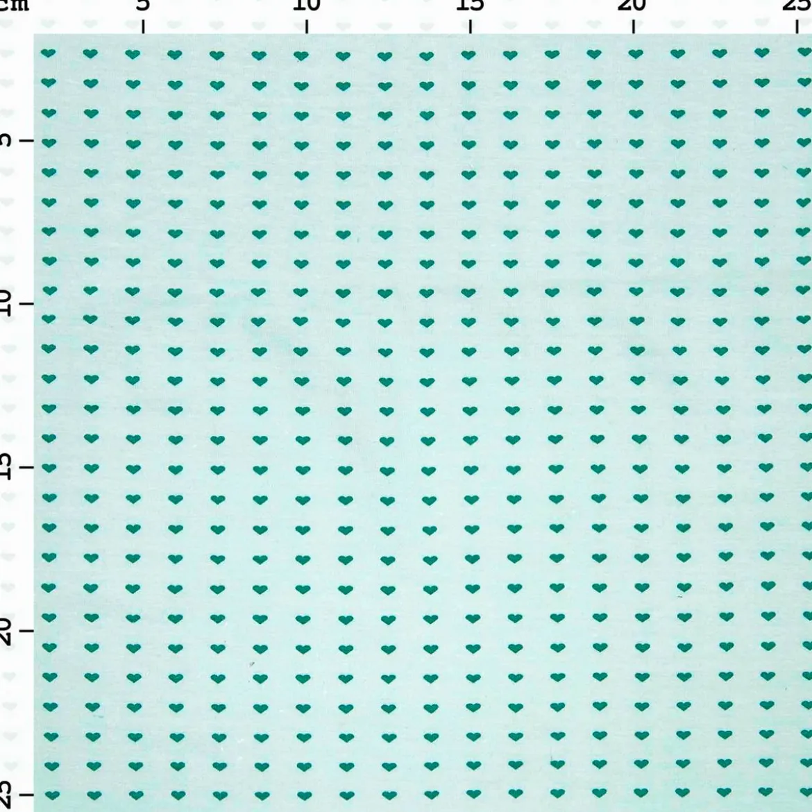 Rico Design Jerseystoff Stoffabschnitt Herzen mint grün 72x100cm
