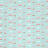 Rico Design Jerseystoff Stoffabschnitt Wolken hellblau weiß orange 72x100cm
