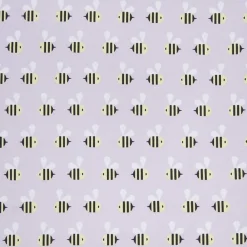 Rico Design Jerseystoff Stoffabschnitt Bienen flieder gelb schwarz 80x100cm