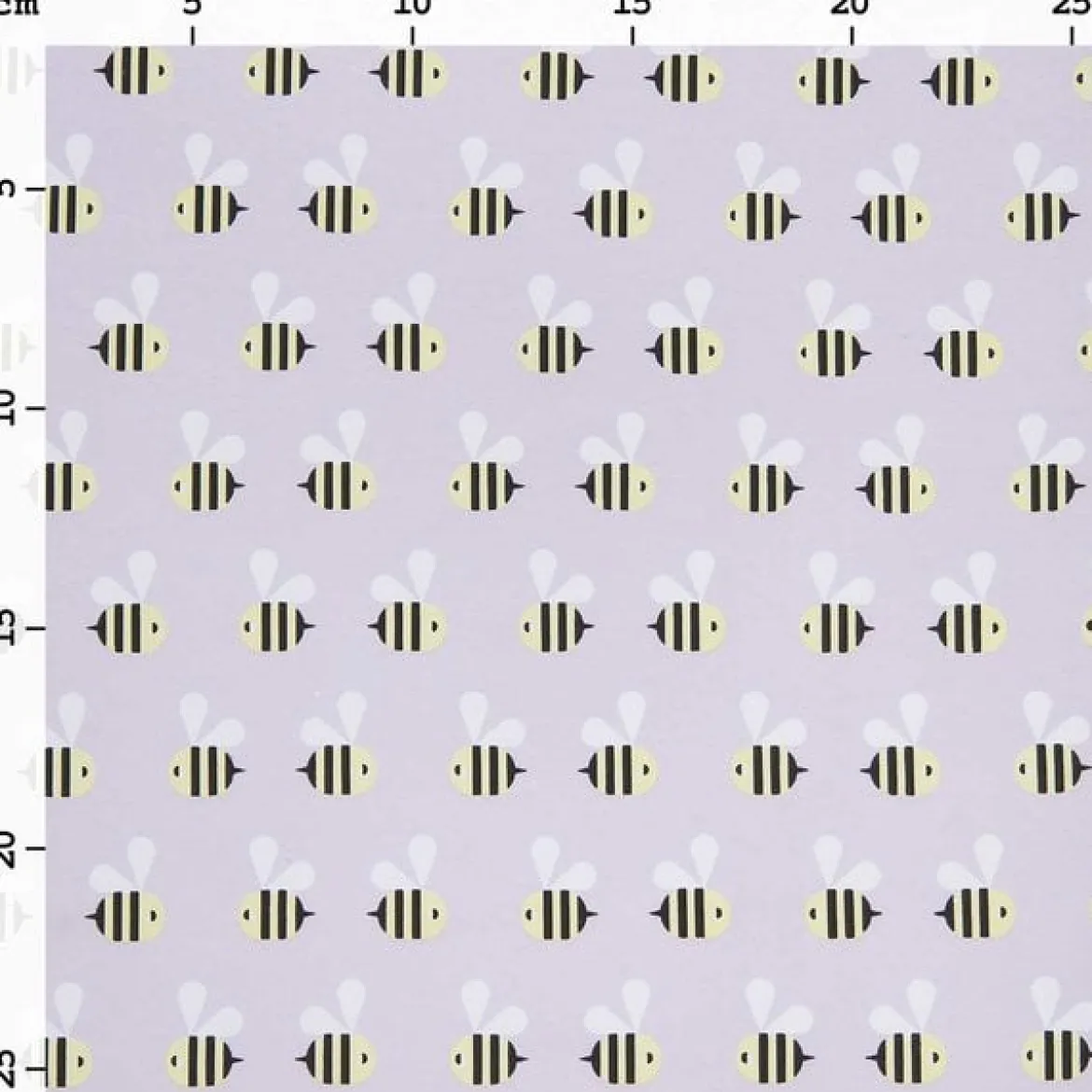 Rico Design Jerseystoff Stoffabschnitt Bienen flieder gelb schwarz 80x100cm