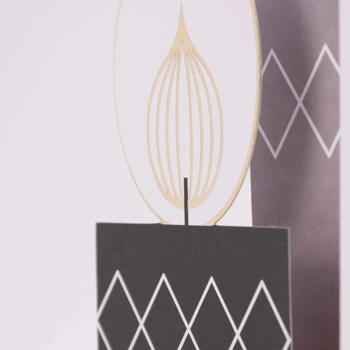 Rico Design Kartendeko Papierkerzen Weihnachten grau creme schwarz 4 Stück