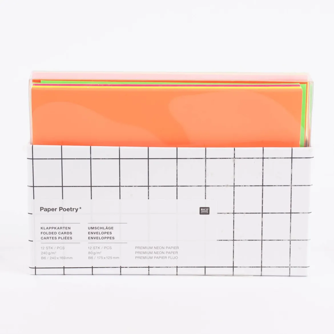 Rico Design Kartenset Neon B6 24teilig bunt