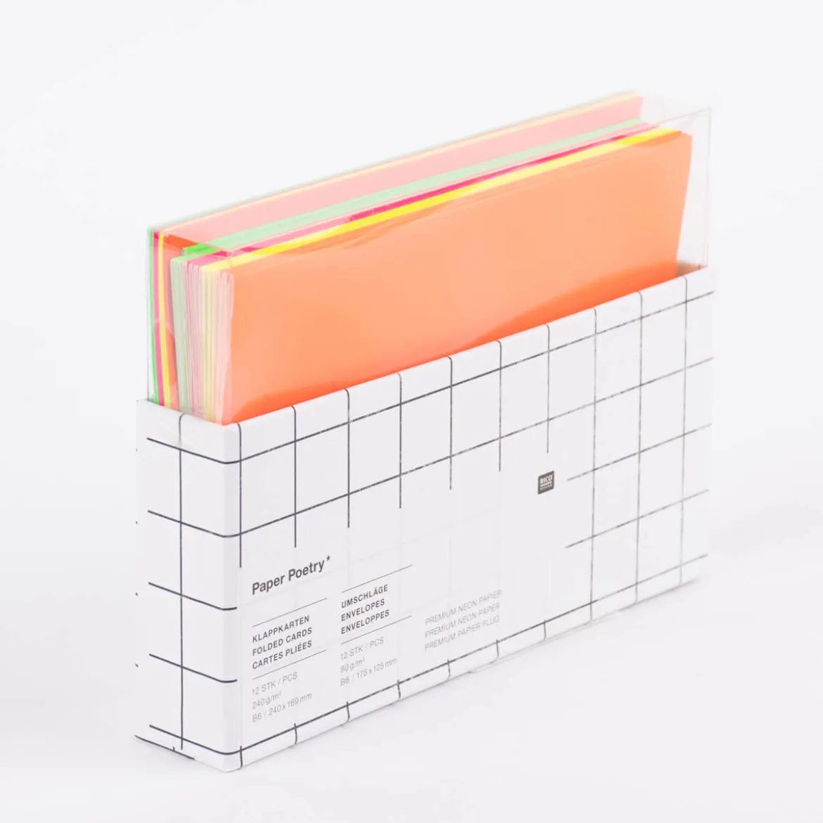 Rico Design Kartenset Neon B6 24teilig bunt