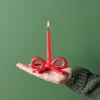 Rico Design Keramik Kerzenhalter Schleife rot 3,4x10,4x7,5cm