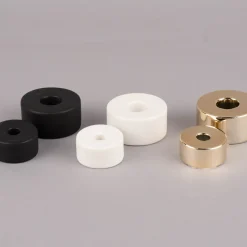 Rico Design Kerzenhalter für kleine Stabkerzen Keramik matt schwarz 2x4,5cm