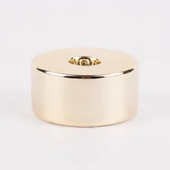 Rico Design Kerzenhalter für kleine Stabkerzen Keramik glänzend goldfarbig 2x4,5cm