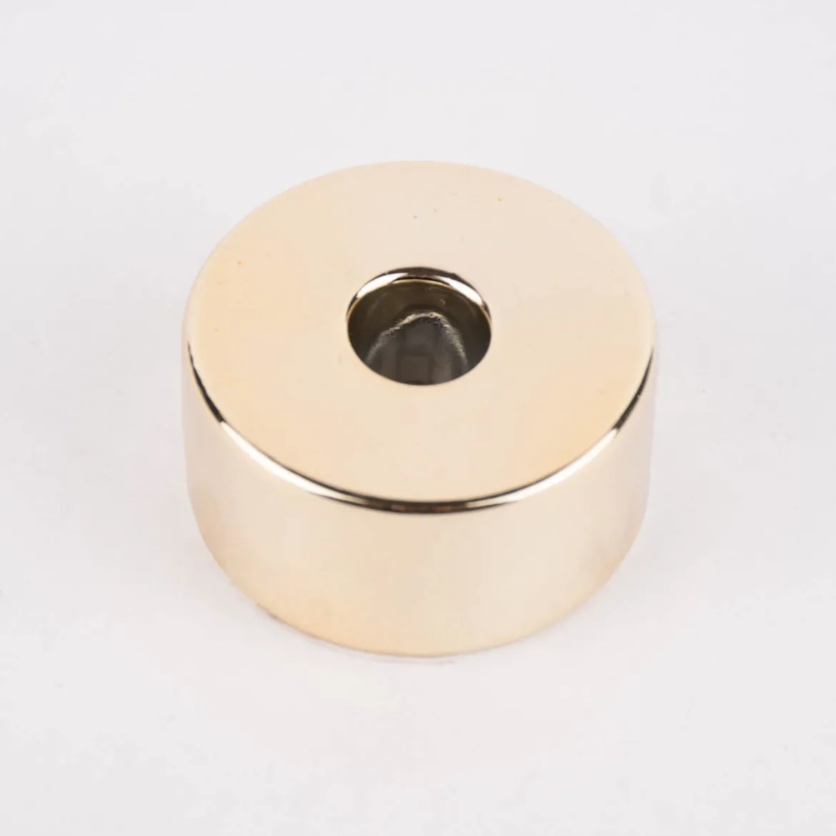 Rico Design Kerzenhalter für kleine Stabkerzen Keramik glänzend goldfarbig 2x4,5cm