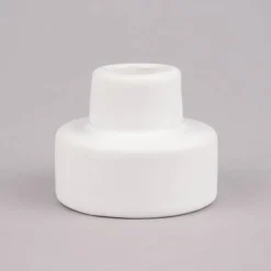 Rico Design Kerzenhalter für Stabkerzen mit hohem Fuß Porzellan matt weiß 4,5x5,5cm
