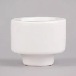 Rico Design Kerzenhalter für Stabkerzen und Teelichter Porzellan glänzend weiß 6x7,5cm