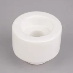 Rico Design Kerzenhalter für Stabkerzen und Teelichter Porzellan glänzend weiß 6x7,5cm