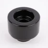 Rico Design Kerzenhalter für Stabkerzen und Teelichter Porzellan glänzend schwarz 6x7,5cm