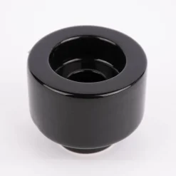 Rico Design Kerzenhalter für Stabkerzen und Teelichter Porzellan glänzend schwarz 6x7,5cm
