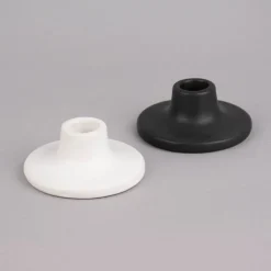 Rico Design Kerzenhalter für Stabkerzen Porzellan matt schwarz 3,5x8cm