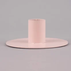 Rico Design Kerzenhalter für Stabkerzen niedrig Metall matt rosa 9x3,5cm