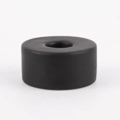Rico Design Kerzenhalter für Stabkerzen Keramik matt schwarz 3x6cm
