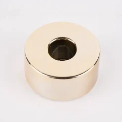 Rico Design Kerzenhalter für Stabkerzen Keramik glänzend goldfarbig 3x6cm