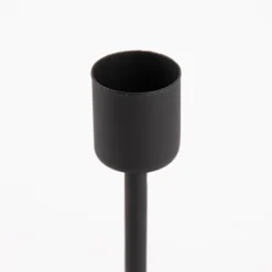 Rico Design Kerzenhalter für Stabkerzen Metall matt schwarz 14x8cm