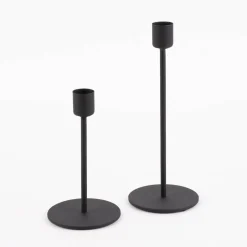 Rico Design Kerzenhalter für Stabkerzen Metall matt schwarz 14x8cm