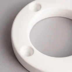 Rico Design Kerzenhalter rund Keramik einfarbig weiß 12,5cm