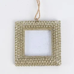 Rico Design kleiner Bilderrahmen zum Aufhängen Kunststoff gold 7x7cm