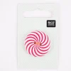 Rico Design Knopf 2-Loch Farbstrudel rot weiß 3cm